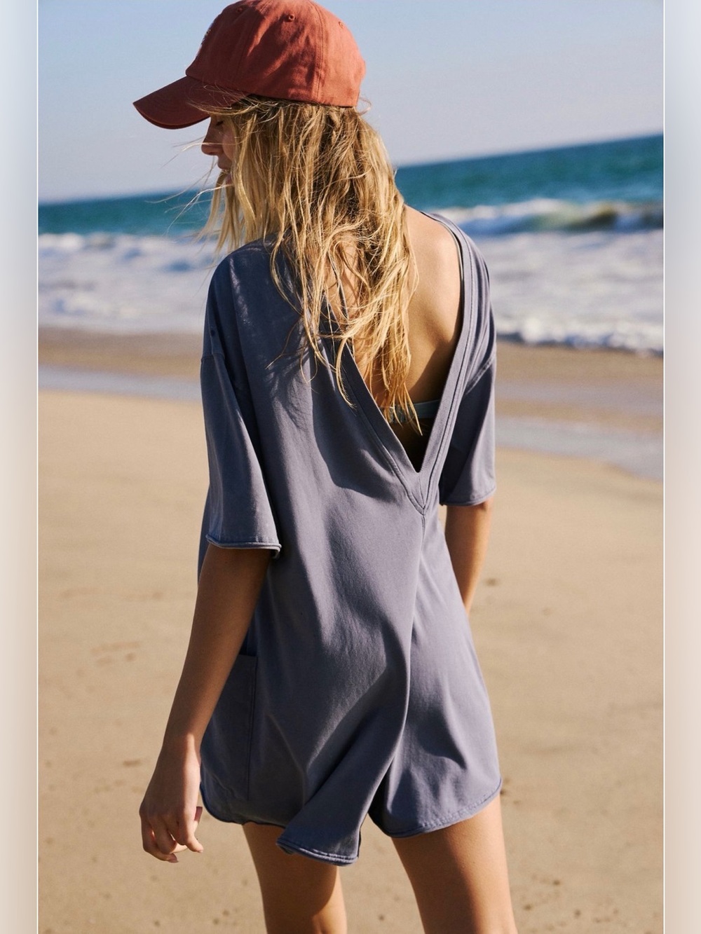 Free People Hot Shot Tee Romper - Size Medium - NWT - Oversized Athleisure - Picture 3 of 5